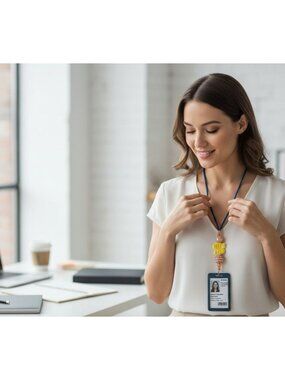 Dollar Sign Beaded Retractable lanyard Badge Reel Holder with Clip - Orange & Ye